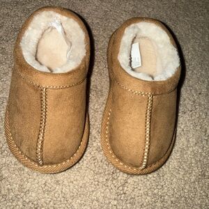 Target Toddler Tan Suede-Look Cozy Slip-On Slippers